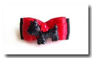 Hunde Mini Schleife DOG BLACK-RED