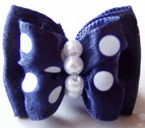 Schleife Exclusive``DARK DOTS BLUE PEARL ``