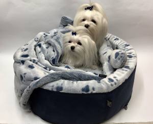 Hundebett,Kuschelnest DREAMLAND BLUE