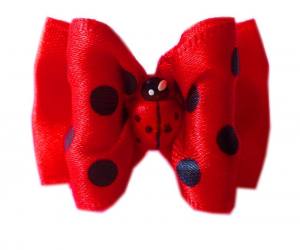 Hunde Schleife LADY BUG RED DOTS