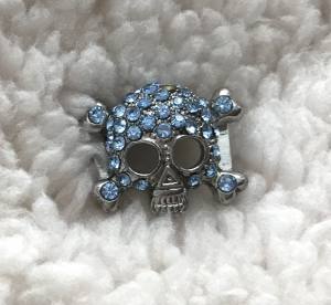 Hunde Schmuck für das Halsband * SKULLY HELL BLAU*