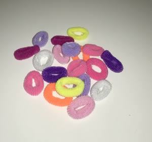 Zopfgummiringe aus Frottee WEIBCHEN  2,5 cm